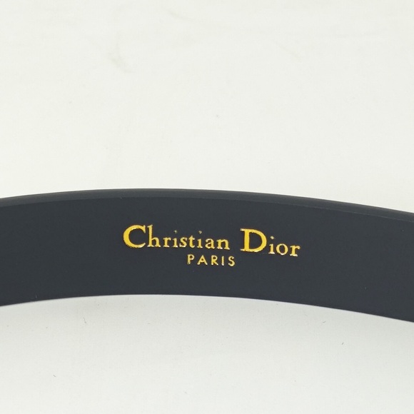 Dior Black Leather Belt with Gold CD Buckle - Picture 5 of 9